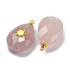 Natural Rose Quartz Pendants G-B089-01G-05-2