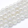 Electroplated Natural Agate Beads Strands G-O164-01B-6mm-1