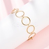304 Stainless Steel Ring Link Chain Bracelets BJEW-P373-02C-G-1