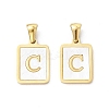 Ion Plating(IP) 304 Stainless Steel Pave Shell Pendants X-STAS-G327-01G-C-1