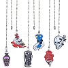 Halloween Printed Acrylic Pendant Ceiling Fan Pull Chain Extenders AJEW-AB00135-1