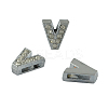 Alloy Initial Slide Charms with Grade A Rhinestones ALRI-R032-V-FF-1