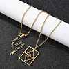 304 Stainless Steel Necklace NJEW-D330-01G-09-4