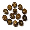 13Pcs Natural Tiger Eye Rune Stone G-C095-02E-1