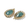 Natural Amazonite Faceted Teardrop Pendants G-I375-01G-12-2