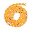 Electroplate Transparent Glass Beads Strands EGLA-A046-01A-07-3