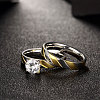 Trendy 316L Titanium Steel Cubic Zirconia Couple Rings for Women RJEW-BB06897-7A-4