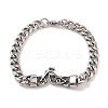 304 Stainless Steel Viking Motorcycle Link Chain Bracelets for Men BJEW-B096-39AS-1