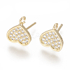 Brass Stud Earring Findings ZIRC-O034-20G-1