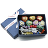 7 Chakras Heart-Shaped Healing Crystals Set DJEW-PW0024-01-5