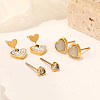 Shell Heart Stud Earrings Sets AN4728-3-1