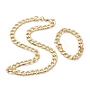 Ion Plating(IP) 304 Stainless Steel Cuban Link Chain Bracelets & Necklaces Jewelry Sets SJEW-B019-03E-G-1