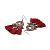 Rhinestone Donut with Tassels Dangle Earrings LS-EJEW-E267-03RC-3