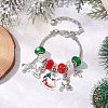 Christmas Theme Glass & Alloy European Beads Bracelets for Women BJEW-JB11198-04-2