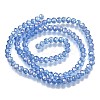 7 Strands 7 Colors Electroplate Transparent Glass Beads Strands EGLA-FP0001-03-5