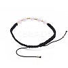 Adjustable Natural Rose Quartz Braided Bead Bracelets BJEW-JB04599-02-2