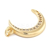 Moon Theme Rack Plating Brass Micro Pave Cubic Zirconia Pendants LS-KK-Z071-52G-07-2