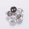 Brass Micro Pave Cubic Zirconia Bead Cap ZIRC-G122-50P-RS-2