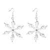 Christmas Snowflake Glass Dangle Earrings EJEW-TA00507-1