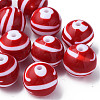 Opaque Striped Acrylic Beads MACR-S373-27C-01-3