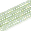 AB Color Plated Imitation Jade Glass Beads Strands GLAA-T026-3x6mm-J02-1