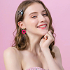 6 Pairs 6 Colors Acrylic Donut Dangle Stud Earrings with Steel Iron Pins for Women EJEW-FI0002-63-6