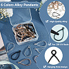60Pcs 6 Colors Alloy Open Back Bezel Pendants FIND-OC0003-37-4