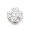 925 Sterling Silver Micro Pave Clear Cubic Zirconia Beads STER-A034-03P-1