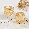 Flower Brass Finger Rings for Women RJEW-B119-09G-2