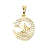 Brass Micro Pave Cubic Zirconia Pendants KK-D357-16F-G-1