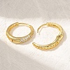Rack Plating Brass Micro Pave Cubic Zirconia Hoop Earrings EJEW-H143-25G-01-3