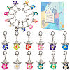 Flower Polymer Clay Pendant Locking Stitch Markers HJEW-SC00077-1