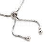 Brass Pave Clear Cubic Zirconia Horse Eye Box Chain Slider Bracelets BJEW-B094-06B-P-3
