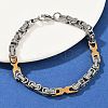 201 Stainless Steel Byzantine Chain Bracelets for Women BJEW-B143-13GP-3