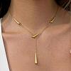 304 Stainless Steel Teardrop Lariat Necklaces for Women VH7412-2-1