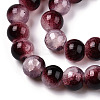 Crackle Baking Paint Imitation Jade Glass Beads Strands DGLA-T003-6mm-14-2
