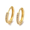 Ion Plating(IP) Brass Micro Pave Clear Cubic Zirconia Hoop Earrings for Women EJEW-U031-02G-1