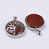 Natural Red Jasper Pendants G-P350-D07-2