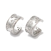 Ring with Leaf Brass Micro Pave Cubic Zirconia Cuff Earrings for Women EJEW-P281-07P-1