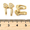 Brass Micro Pave Clear Cubic Zirconia Cuff Earrings EJEW-K309-02G-5