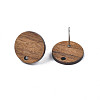 Walnut Wood Stud Earring Findings MAK-N033-008-4