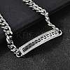 Brass Micro Pave Clear Cubic Zirconia Rectangle Link Bracelets BJEW-F498-01B-P-4