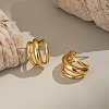 304 Stainless Steel Triple C-Shaped Stud Earrings EJEW-G451-01G-1