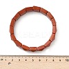 Square Natural Red Jasper Beads Stretch Bracelets for Women Men BJEW-C097-06S-5