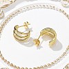 304 Stainless Steel Triple C-Shaped Stud Earrings for Women EJEW-C096-68G-01-5