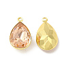 Rack Plating Brass Glass Pendants KK-A177-22G-04-2