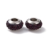 Rondelle 304 Stainless Steel Polymer Clay Rhinestone European Beads GPDL-P003-14-2