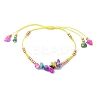 Dyed Synthetic Turquoise Chip & MIYUKI Round Rocailles Beads Braided Bead Bracelets BJEW-MZ00252-02-2