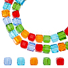 150Pcs 5 Colors Transparent Glass Beads GLAA-FH0001-80-1