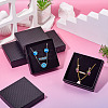 5Pcs Rhombus Textured Cardboard Jewelry Packing Boxes with Sponge Inside CBOX-TA0001-18F-7